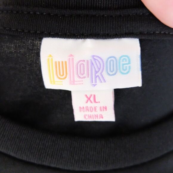 LuLaRoe Hudson Black Long Sleeve Graphic Shirt Size XL NWT - Picture 8 of 9